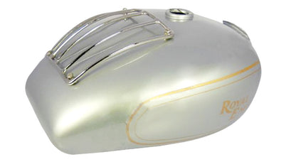 Royal Enfield Fuel Tank 22 L In Silver With Chrome Grill And Hand Paint Lining