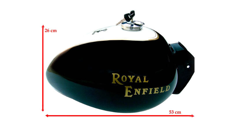 Royal Enfield Heavy Duty Trail Petrol Tank Black and White Customized