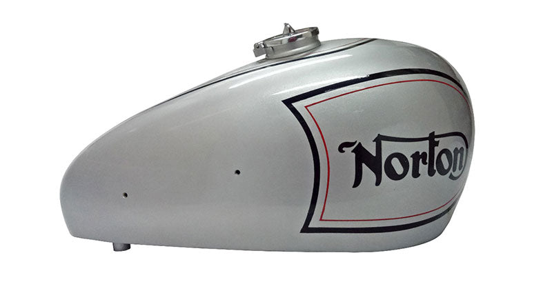 New Norton ES2 Silver Painted Petrol Tank With 2 Side Holes For Knee Pads + Cap