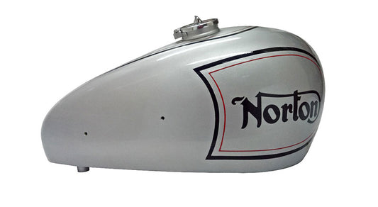 New Norton ES2 Silver Painted Petrol Tank With 2 Side Holes For Knee Pads + Cap