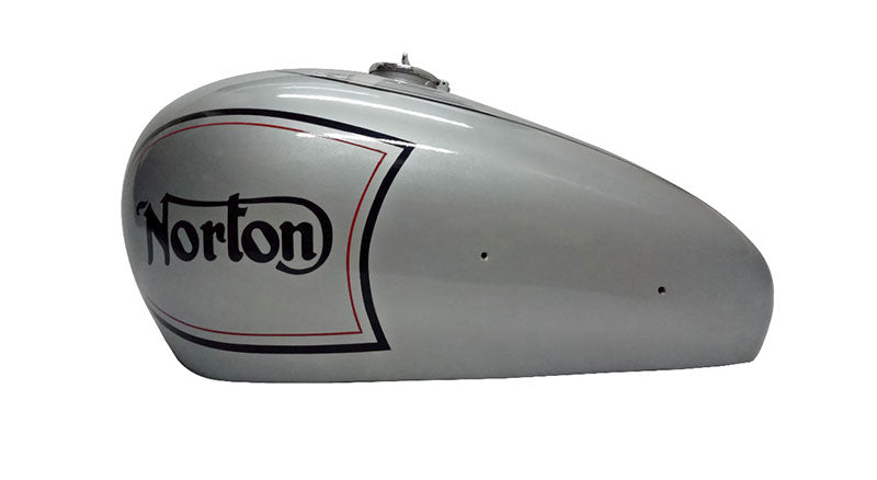 New Norton ES2 Silver Painted Petrol Tank With 2 Side Holes For Knee Pads + Cap