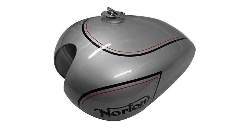 New Norton ES2 Silver Painted Petrol Tank With 2 Side Holes For Knee Pads + Cap