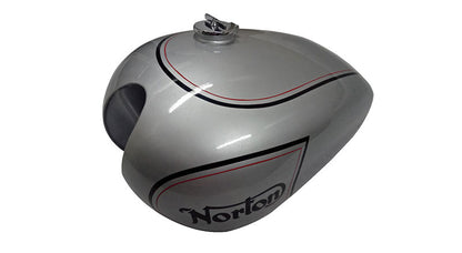 New Norton ES2 Silver Painted Petrol Tank With 2 Side Holes For Knee Pads + Cap
