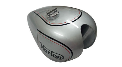 New Norton ES2 Silver Painted Petrol Tank With 2 Side Holes For Knee Pads + Cap