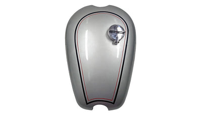 New Norton ES2 Silver Painted Petrol Tank With 2 Side Holes For Knee Pads + Cap