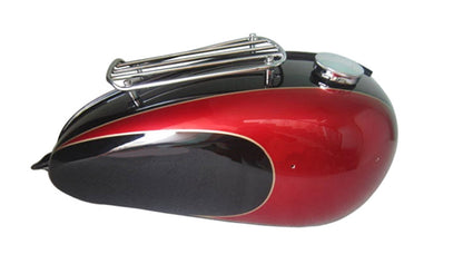 New Triumph T150 Black And Cherry Painted Petrol Tank With Grill Rack And Cap