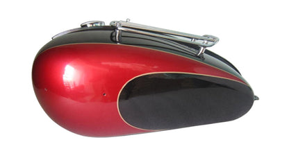 New Triumph T150 Black And Cherry Painted Petrol Tank With Grill Rack And Cap