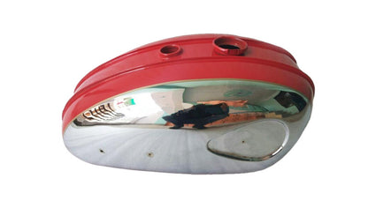 New BSA C15 Chromed and Red Painted Gas Fuel Tank (Reproduction)