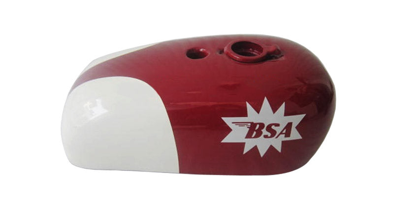 New BSA Spitfire Hornet 2 Gallon Maroon and White Painted Gas Fuel Petrol Tank