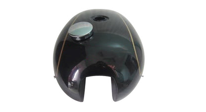 New Triumph T140 Black Painted Fuel Tank (Reproduction) With Chrome Cap and Tap