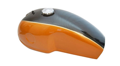 Benelli Mojave Cafe Racer 260 360 Petrol Fuel Tank - Black Orange Paint