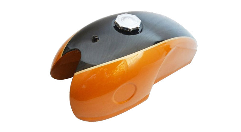 Benelli Mojave Cafe Racer 260 360 Petrol Fuel Tank - Black Orange Paint
