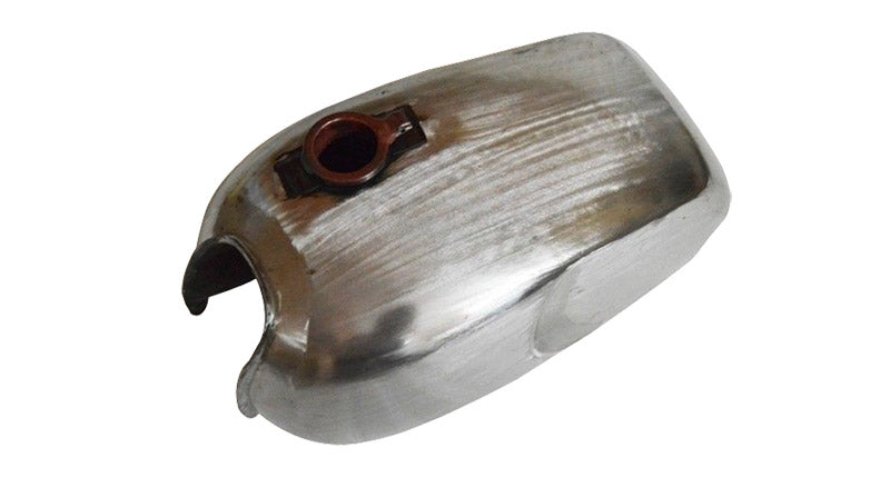 New Norton Commando Roadster Raw Steel Petrol Tank + Petrol Tank Cap & Taps