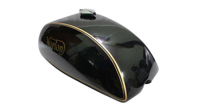 Norton Commando 750 850 Interstate Black Steel Fuel Gas Tank + Cap