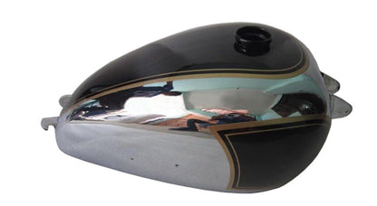 New BSA A7 Plunger Model Chrome and Black Painted Gas Fuel Petrol Tank 1950's