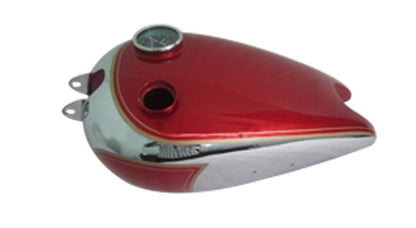New BSA C10 C11 Cherry Painted Chromed Gas Petrol Tank With Replica Smith Speedo
