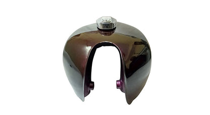 Petrol Fuel Gas Tank Steel Maroon With Chrome LID Cap Yamaha RX100 RX125