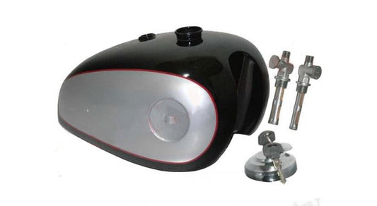 New BSA Goldstar A7 A10 Black Silver 4 Gal Petrol Fuel Tank + Taps + Cap
