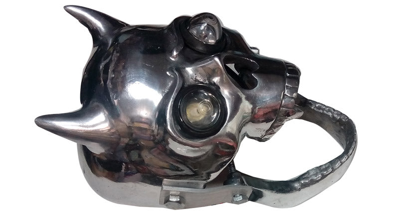 Royal Enfield Chopper Bobber Skull Head Light With Blue Light In Eyes