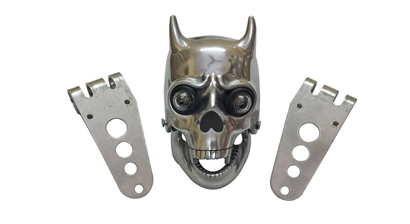 New Chopper Bobberr Skull Headlight With Light in Eyes Norton Triumph BSA