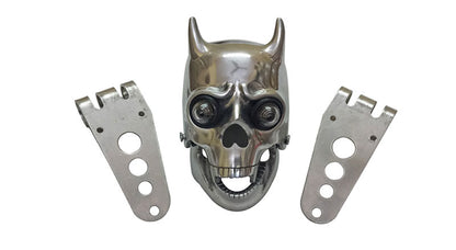 New Chopper Bobberr Skull Headlight With Light in Eyes Norton Triumph BSA