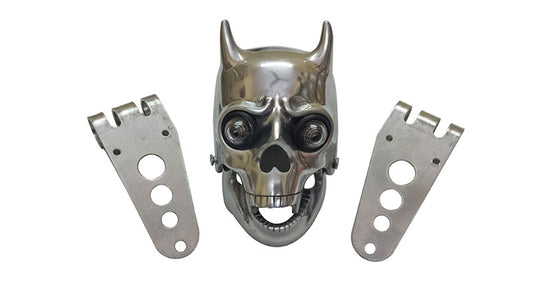 New Chopper Bobberr Skull Headlight With Light in Eyes Norton Triumph BSA