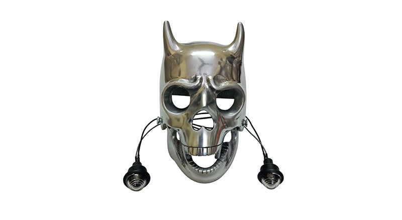 New Chopper Bobberr Skull Headlight With Light in Eyes Norton Triumph BSA