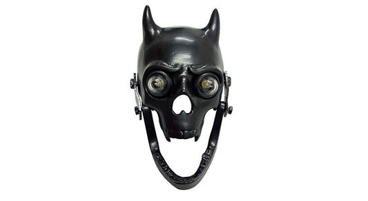 New Royal Enfield Chopper Bobberr Skull Headlight Black  With Light in Eyes