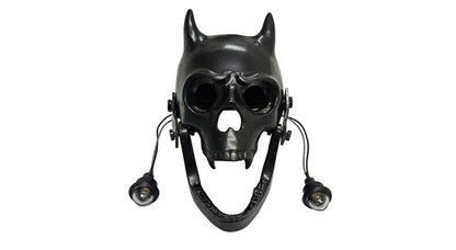 New Royal Enfield Chopper Bobberr Skull Headlight Black  With Light in Eyes