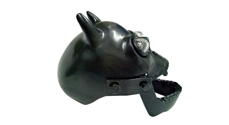 New Royal Enfield Chopper Bobberr Skull Headlight Black  With Light in Eyes