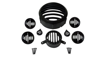 Royal Enfield Classic 350cc-500cc Black Head Light Cover Grill Set
