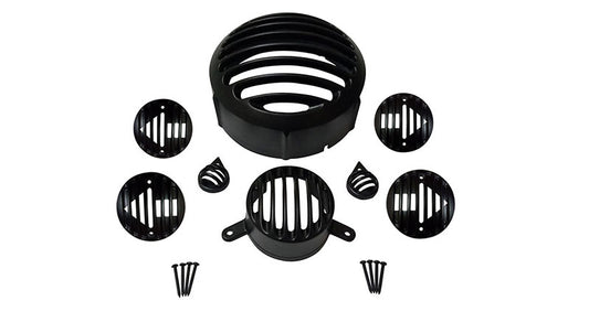 Royal Enfield Classic 350cc-500cc Black Head Light Cover Grill Set