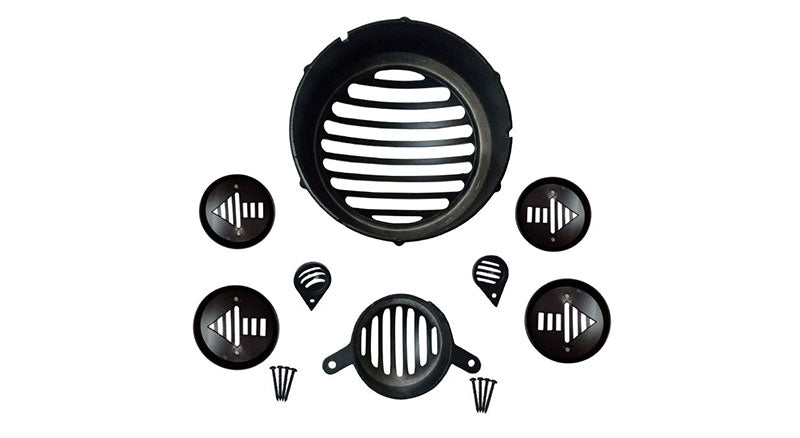 Royal Enfield Classic 350cc-500cc Black Head Light Cover Grill Set