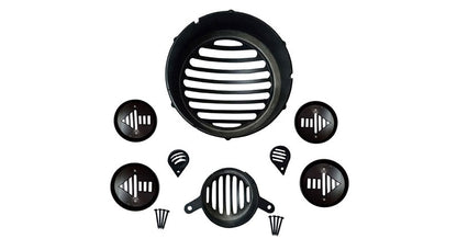 Royal Enfield Classic 350cc-500cc Black Head Light Cover Grill Set