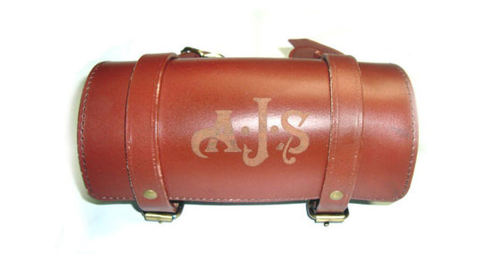 AJS Bike Genuine Tan Leather Roll Bag