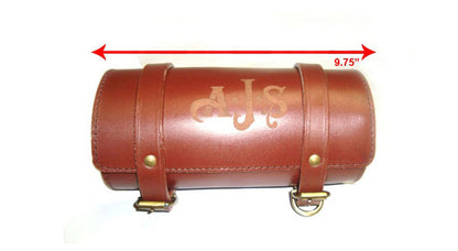 AJS Bike Genuine Tan Leather Roll Bag