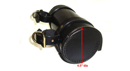 AJS Bike Genuine Black Leather Roll Bag