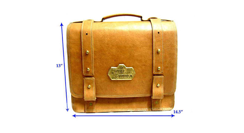 New Royal Enfield Pair Of Camel Coloured Leather Saddlebags