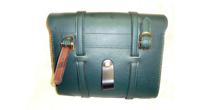 Pair Of Green Leather Saddle Bags For Royal Enfield New