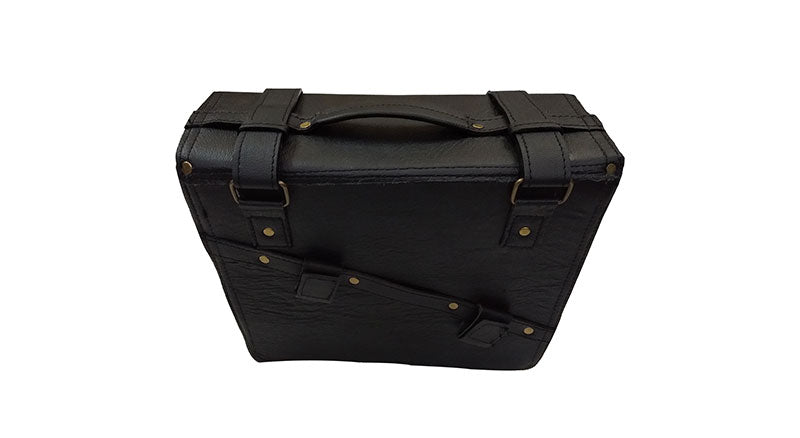 Pair Of Royal Enfield Saddle Bag Genuine Black Leather