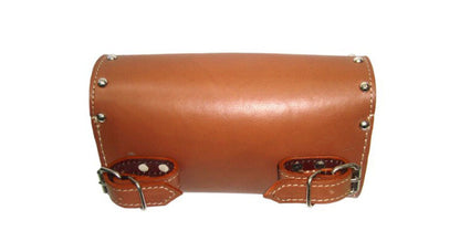 Handcrafted Black & Tan Leather Cruiser Luggage Saddle Bag Tool Bag