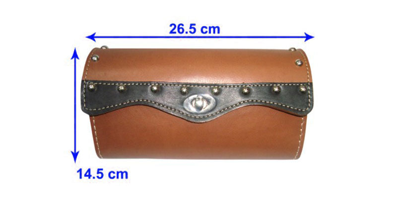 Handcrafted Black & Tan Leather Cruiser Luggage Saddle Bag Tool Bag