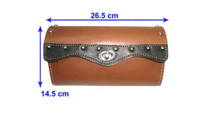 Handcrafted Black & Tan Leather Cruiser Luggage Saddle Bag Tool Bag