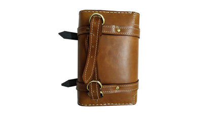 Handcrafted Tan Leather Tool Bag With Indian Logo