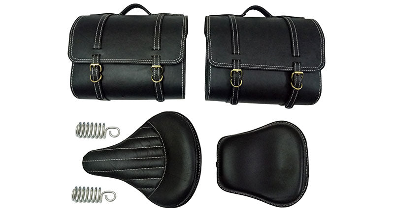 Royal Enfield 350cc 500cc Classic Front and Rear Seats With Saddle Bags