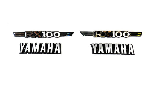 Yamaha RX100 Tank & Side Cover 3D Chrome Emblem Monogram