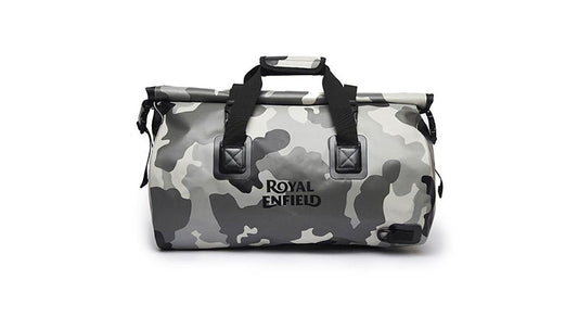 Genuine Royal Enfield Fusillade Rainproof Duffel Bag Camo Grey