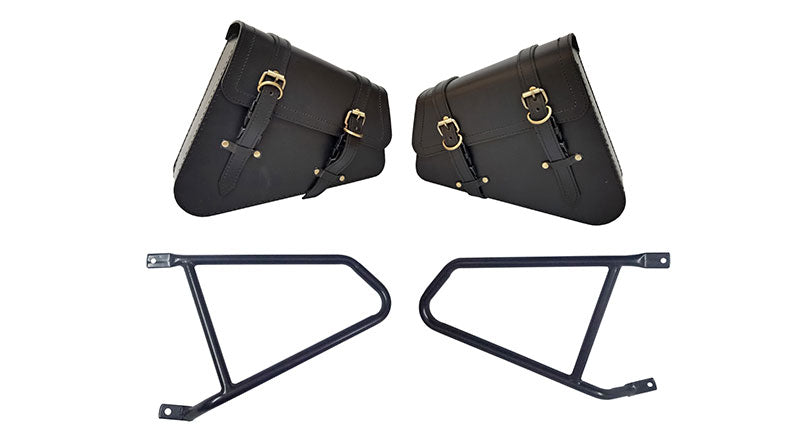 Royal Enfield GT Continental 650 Pannier Bags Pair & Mounting Rails Black