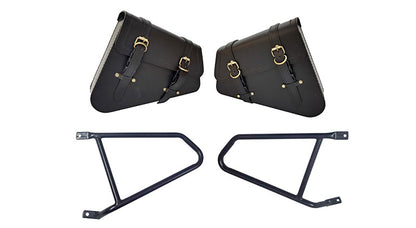 Royal Enfield GT Continental 650 Pannier Bags Pair & Mounting Rails Black
