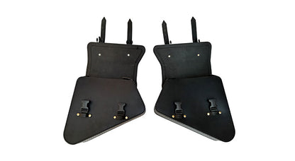 Royal Enfield GT Continental 650 Pannier Bags Pair & Mounting Rails Chrome